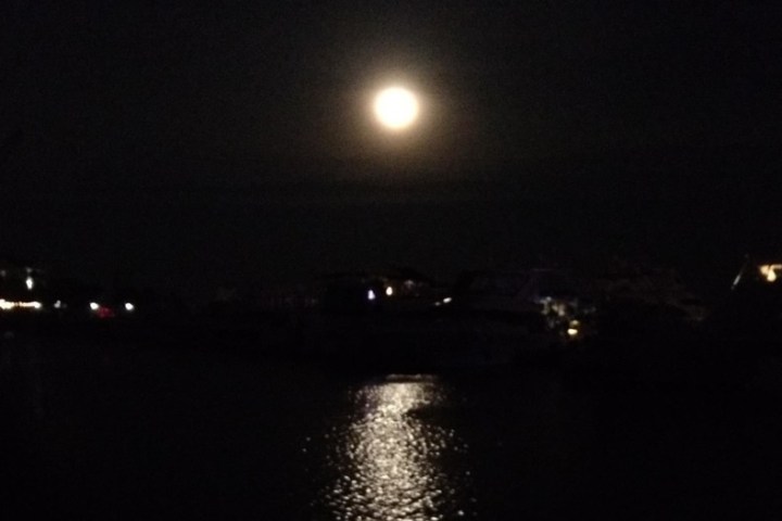 a view of a city at night