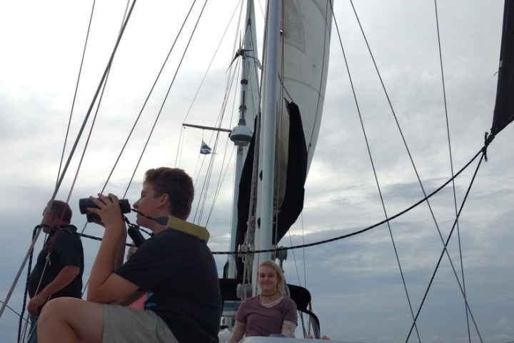 a person in a boat on a body of water