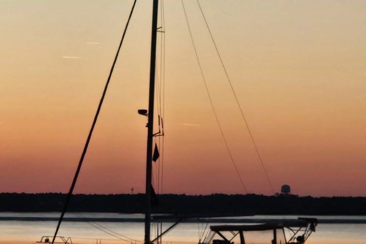 a small boat in a body of water