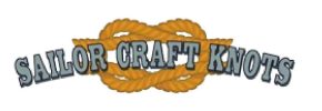 Logo with 'Sailor Craft Knots' and rope graphic on white background.